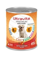 Ultravita Premium Yüksek Proteinli Karışık Konserve Yaş Köpek Maması 415gr x 24 Adet