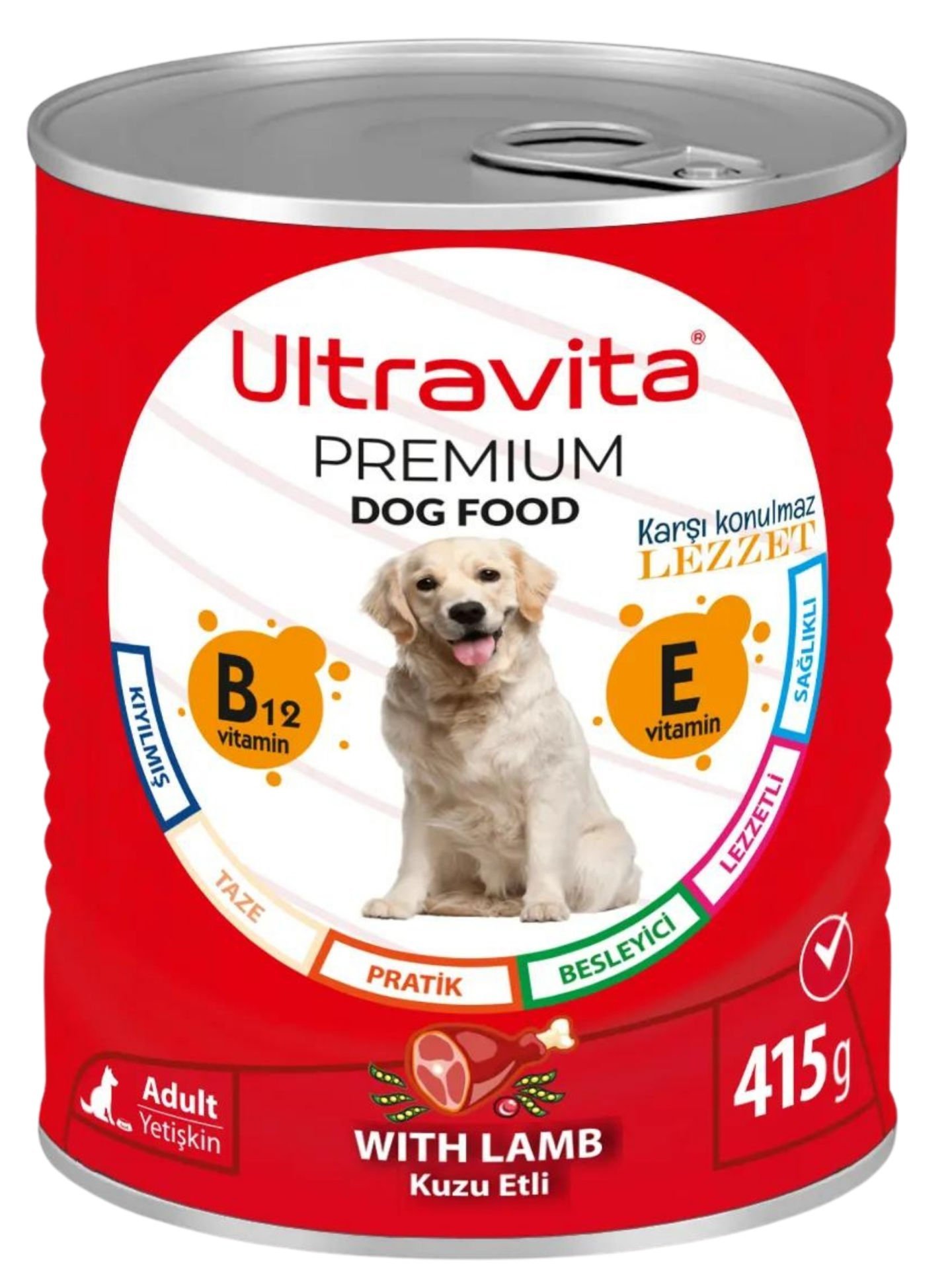 Ultravita Premium Yüksek Proteinli Kuzu Etli Konserve Yaş Köpek Maması 415gr