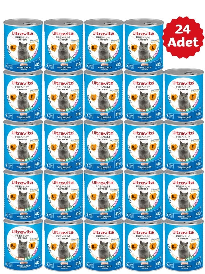 Ultravita Premium Yüksek Proteinli Balık Etli Konserve Yaş Kedi Maması 415gr X 24 Adet