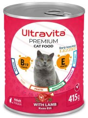 Ultravita Premium Yüksek Proteinli Kuzu Etli Konserve Yaş Kedi Maması 415gr x 24 Adet